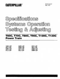 repair manual Cat Lift Trucks T60C-T120C Power Train Testing & Adjusting Manual PDF