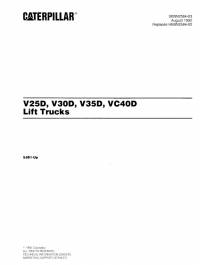 spare parts catalog Cat Lift Trucks V25D, V30D, V35D, VC40D PDF Manual