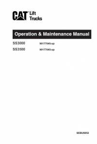 repair manual Cat Lift Trucks SS3000, SS3500 Operation & Maintenance Manual PDF