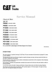 repair manual Cat Lift Trucks P, PD Series Chassis & Mast, MC/FC Service Manual PDF