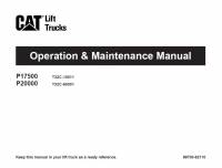repair manual Cat Lift Trucks P17500, P20000 Operation & Maintenance Manual PDF