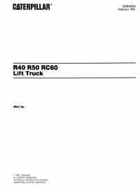 spare parts catalog Cat Lift Trucks R40, R50, RC60 Parts Guide SEBN2660 PDF
