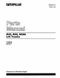 spare parts catalog Cat Lift Trucks R40, R50, RC60 Parts Guide SEBN2587-04 PDF