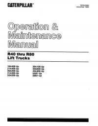 repair manual Cat Lift Trucks R40 thru R80 Operation & Maintenance Manual PDF
