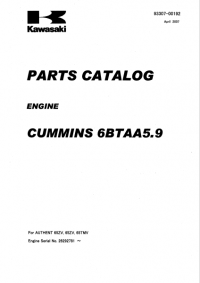 Kawasaki Cummins 6BTAA5 9 Engine Parts Catalog Kawasaki Cummins 6BTAA5 9 Engine Parts Catalog