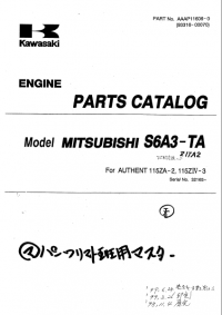 spare parts catalog Kawasaki Mitsubishi S6A3-TA Engine Parts Catalog PDF