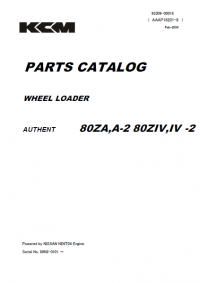 spare parts catalog Kawasaki Wheel Loader AUTHENT 80ZA,A-2 80ZIV,IV-2 Parts Catalog PDF