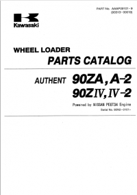 spare parts catalog Kawasaki Wheel Loader AUTHENT 90ZA,A-2, 90ZIV, IV-2 Parts Catalog PDF