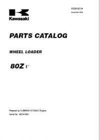 spare parts catalog Kawasaki Wheel Loader 80ZV Parts Catalog PDF