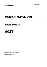 spare parts catalog Kawasaki Wheel Loader 80Z5 Parts Manual PDF