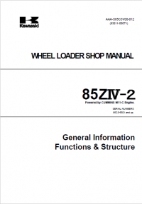 repair manual Kawasaki Wheel Loader 85ZIV-2 Set of Shop Manual PDF