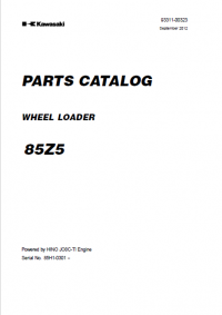 spare parts catalog Kawasaki Wheel Loader 85Z5 Parts Catalog PDF