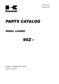 spare parts catalog Kawasaki Wheel Loader 95ZV Parts Catalog PDF