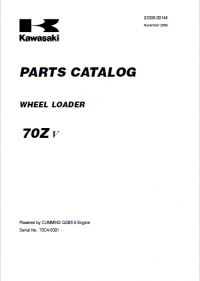 spare parts catalog Kawasaki Wheel Loader 70ZV Parts Catalog PDF