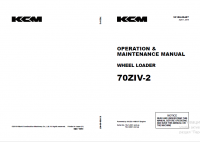 repair manual Kawasaki Wheel Loader 70ZIV-2 Operation and Maintenance Manual PDF