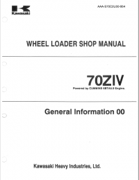 repair manual Kawasaki Wheel Loader 70ZIV Shop Manual PDF