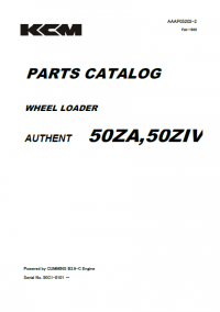 spare parts catalog Kawasaki Wheel Loader AUTHENT 50ZA, 50ZIV Parts Manual PDF
