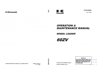 repair manual Kawasaki Wheel Loader 60ZV Operation and Maintenance Manual PDF