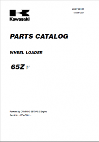 spare parts catalog Kawasaki Wheel Loader 65ZV Set of Parts Catalog PDF