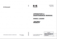 repair manual Kawasaki Wheel Loader 65ZV Operation and Maintenance Manual PDF