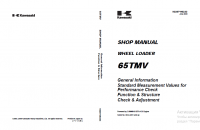 repair manual Kawasaki Wheel Loader 65TMV Set of Shop Manual PDF