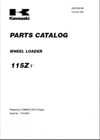 spare parts catalog Kawasaki Wheel Loader 115ZV Set of Parts Catalog PDF