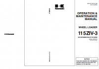 repair manual Kawasaki Wheel Loader 115ZIV-3 Operation and Maintenance Manual PDF