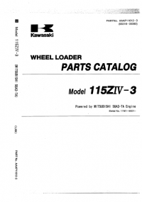 spare parts catalog Kawasaki Wheel Loader 115ZIV-3 Parts Catalog PDF