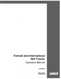 repair manual Case Farmall and International 504 Tractor PDF Operators Manual