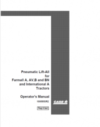 repair manual Case Pneumatic Lift-All for Farmal and International Tractors PDF Operator’s Manual