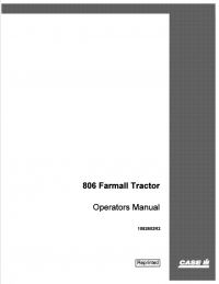 repair manual Case 806 Farmall PDF Operator’s Manual