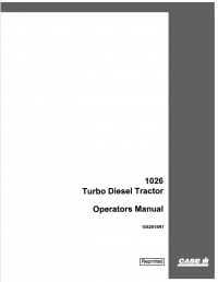 repair manual Case 1026 Turbo Diesel Tractor PDF Operator’s Manual