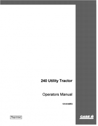 repair manual Case 240 Utility Tractor PDF Operators Manual