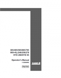 repair manual Case 385-885 XL 248-278 HYD 268/85 Tractor’s PDF Operator’s Manual