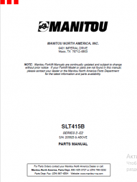 spare parts catalog Manitou SLT415B Forklift Parts Manual PDF