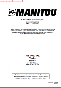 spare parts catalog Manitou Forklift MT 1033 HL Turbo Series 1 Parts Manual PDF
