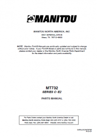 spare parts catalog Manitou Forklift MT732 Series C-E2 Parts Manual PDF