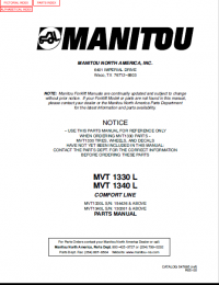 spare parts catalog Manitou Forklift MVT 1330 L, MVT 1340 L Parts Manual PDF