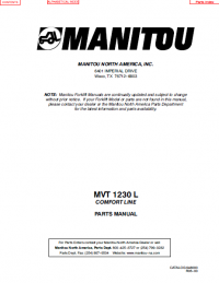spare parts catalog Manitou Forklift MVT 1230 L Comfort Line Parts Manual PDF