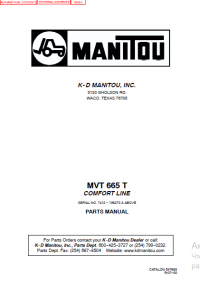 spare parts catalog Manitou Forklift MVT 665 T Comfort Line Parts Manual PDF