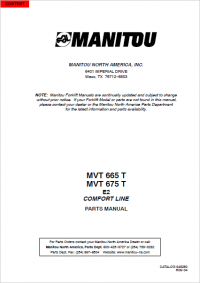 spare parts catalog Manitou MVT 665T, MVT 675T E2 Comfort Line Parts Manual PDF