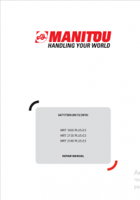 repair manual Manitou MRT 1850/2150/2540 PLUS-E3 Repair Manual PDF