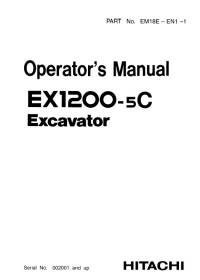repair manual Hitachi Excavator EX1200-5C Operator’s Manual PDF