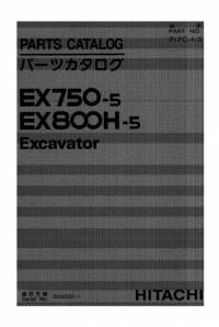 spare parts catalog Hitachi Excavator EX750-5, EX800H-5 Parts Catalog PDF