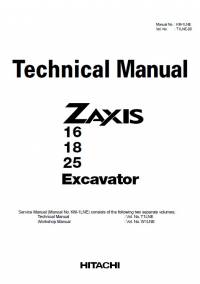 repair manual Hitachi Excavator Zaxis 16, 18, 25 Technical Manual PDF