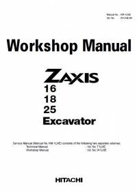 repair manual Hitachi Excavator Zaxis 16, 18, 25 Workshop Manual PDF