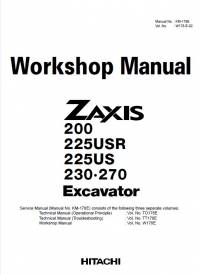 repair manual Hitachi Excavator Zaxis 200, 225USR, 225US, 230, 270 Workshop Manual PDF