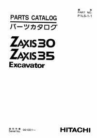spare parts catalog Hitachi Excavator Zaxis 30, 35 Parts Catalog PDF