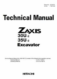 repair manual Hitachi Excavator Zaxis 30U-2, 35U-2 Technical Manual PDF