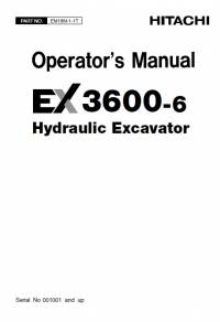 repair manual Hitachi Hydraulic Excavator EX3600-6 Operator’s Manual PDF